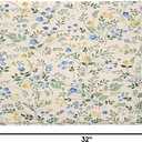 LB Country Wildflower Bath Mat for Bathroom, Blue and Yellow Floral Green Leaf Plant Bathroom Rug, Beige Non Slip Absorbent Bathroom Mat Doormat, 32x20 Inch