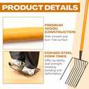 9-Tine Manure Fork, 3 Sets Heavy Duty Pitch Fork with 47.2" Wood Handle, Muck Rake Broadfork Garden Tool for Gardening Horse Stall Picking up Manure Farm