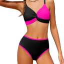 Girls Swimsuit, Swimsuits for Girls V-Neck Twist Cross with Cover Up Skirt Teen Bathing Suits for Girl 12-14