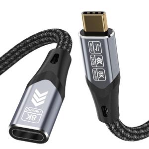 USB-c Extension Cable Short 1.65FT Compatible with Thunderbolt 4 Extension Cable high Speed 40Gbps Data Transfer, USB c Male to Female, 8K Display/Video 240W, for Docking Station