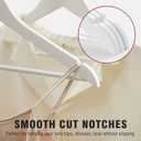 TECHMILLY 20 Pack Solid Wooden Suit Hangers, Heavy Duty Coat Hangers for Closet, Smooth Finish Clothes Hangers with 360 Swivel Hook & Non Slip Pant Bar & Cut Notches for Shirt, White