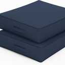 Patio Chair Cushions 18.5 X 16 X 4 Inch Waterproof Outdoor Seat Cushions for Patio Furniture, Outdoor Sofa Couch Pads with Ties & Handle, Set of 2, Navy Blue