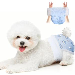 Disposable Dog Diapers Absorbent Soft Puppy Doggie Diapers for Female Dogs with Stretchy Waist Puppy Diaper in Heat Period Excitable Urination (XS 10PCS) (XS(Waist 5.6"-12.7"))