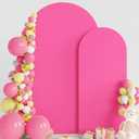 Wokceer Wedding Arch Backdrop Cover 7.2FT, 6FT Spandex Fitted Wedding Arch Stand Covers 2 Set Round Top Chiara Backdrop Stands Cover for Birthday Party Ceremony Banquet Decoration Fushia