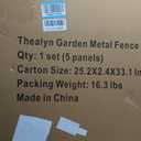 Thealyn Garden Fence 32" H x 10ft (5 Panels), No Digging Heavy Duty Metal Fence Panels, Rustproof Outdoor Dog Fence Animal Barrier, Decorative Fencing for Flower Bed, Yard, Landscape Edging