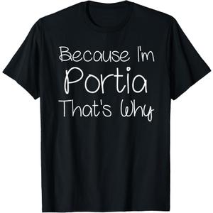 PORTIA Funny Personalized Birthday Women Name Gift Idea T-Shirt, Size M