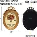 JANDERART Vintage Oval Picture Frame 5x7 Inch, Antique Ornate Photo Frames with Glass Front, Tabletop & Wall Hanging, Gold