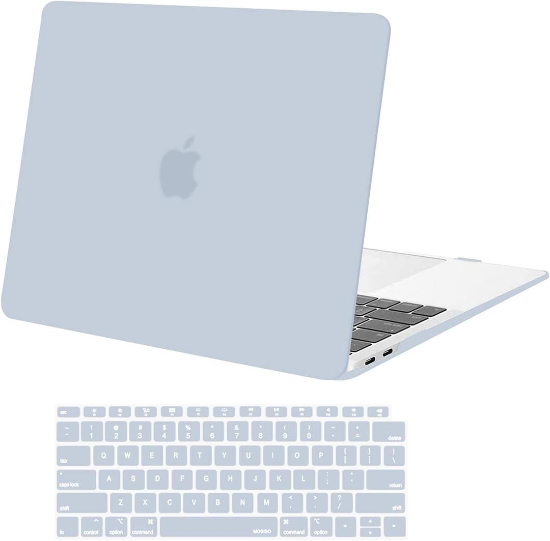 MOSISO Compatible with MacBook Air 13 inch Case 2022 2021 2020 2019 2018 Release A2337 M1 A2179 A1932 Touch ID, Plastic Hard Shell Cover&Keyboard Cover for MacBook Air 13.3 inch Case, Baby Blue