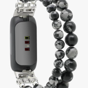 C&L Accessories Bracelets Compatible with Fitbit Inspire 3 Bands for Women Beaded Wristband Adjustable Gemstone Replacement Straps