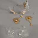 Flowers Mesh Pearls Crown Cake Topper For Wedding Pageant Birthday Baby Shower Party Supplies