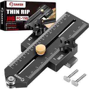 Saker Thin Rip Jig Table Saw Jig Guide, Making Repetitive Narrow Strip Cuts, Fit for 3/4" x 3/8" Slots, for Table Saw Band Saw Router Table Black