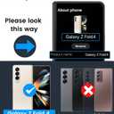 GBEE for Galaxy Z Fold 4 Case with Hinge Protection & Card Holder & Kickstand & Sliding Camera Protector, Built-in Screen Protector, Shockproof Phone Case for Samsung Z Fold 4 (Blue)