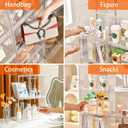 Purse Organizer for Closet, Clear Stackable Handbag Display Case Box for Handbag Storage Clear Box with Magnetic Door, Plastic Holder for Clothes, Bag, Shoes, Collectibles, Book, Cosmetic 5 Packs