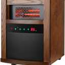 Comfort Glow Portable Electric Infrared Quartz Heater with Remote, 4 Element Space Heater, Child Lock, Overheat & Tip-Over Shut Off Protection, 1,000 Sq Ft - Indoor Use for Home, Office, & Bedroom