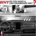 Autorder Dashboard Cover Mat for 2019-2023 2024 2025 2026 Dodge Ram 1500 2500 3500 Accessories Dash Cover Flannel Dash Mat Sunshade Glare UV Rays Protector Black