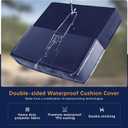 Outdoor Seat Cushion Cover 24 x 24 Inch Waterproof & Fade Resistant Patio Furniture Cushion Cover Navy