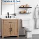 Black Floating Shelves 24 Inch, Modern Wall Hanging Book Shelf for Bedroom