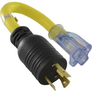 Conntek PL520520 NEMA L5-20P to NEMA 5-15/20R Pigtail Adapter, UL Listed