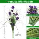 12 Bundles Artificial Flowers for Outdoor, Faux Silk Morning Glory Spring Summer Flowers for Outside Garden Planter Front Porch Yard Patio Window Box & Indoor Table Vase Home DecorPurple