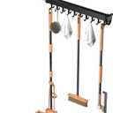 Pull-out Mop and Broom Holder with 20 Sliding Hooks, Slide Broom Closet Organizer Sliding Garage Storage Rack for Home Kitchen Wardrobe Closet Laundry Cupboard (56cm/22.0inch)