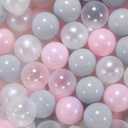 GOGOSO Ball Pit Balls for Toddlers Kids Plastic Balls for Ball-Pit Playpen Pool Baby Pastel Party Decor Fun Shaped Star Bulk 50 100 200 500 1000 Count (pink+white+gary+transparent)