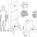 Foldable Grid Wall Panels, Gridwall Panels with Folding Baskets, Tool-Free Assembly and Folding, for Storage and Retail Merchandise Display (Black), 23.62 x 19.68 x 76.37 inches