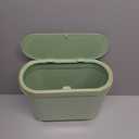 Bathroom Trash Can with Lid 3.2 Gallon Narrow Trash Can Small Plastic Trash Bin 12 Liter with Press Type Lid for Bedroom Bathroom, Mint Green