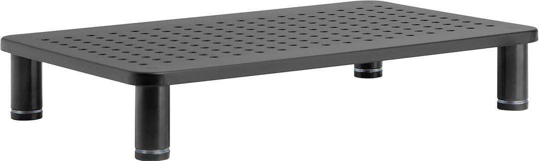 Husky Mounts Monitor Riser Laptop Stand, Adjustable Legs, Stackable, 14.5" x 9.25" x 3.25" Max Height, Matte Black Steel, 1 Stand (Single Pack)