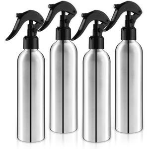 250ml/8 Oz Aluminum Spray Bottles,Empty Reusable Heavy Duty Mist Spray & Water Sprayer,Pressure Sprayer Spray Pump Bottles for Home Garden Plant Household Cleaning Solutions-Pack of 4