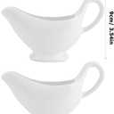 Amosfun 2Pcs 3 Oz Gravy Boats Ceramic Sauce Pitcher Saucier Boats with Handle for Condiments Soy Sauce Serving in Kitchen and Dining 6.10 X 3.54 X 1.96 Inch
