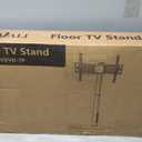 WALI Floor TV Stand with Power Outlet, Tall TV Stand Mount for 32-75 inch TV up to 110 lbs, Swivel and Height Adjustable TV Stands with Wood Base for Bedroom, Living Room(TVDVD-7P), Black