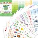 Seasonal Planner Stickers - 24 Sheets 1700+ Greenery Holiday Calendar Stickers for Planning, Journal, Scrapbook, Journaling - Monthly Week Date Stickers for Daily, Planner Accessories