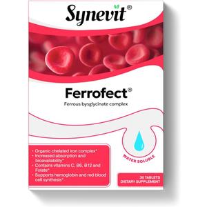 Ferrofect® Iron Supplement Tablets for Men & Women, Supports Red Blood Cell Production, Immune & Bone Strength | 30 Tablets