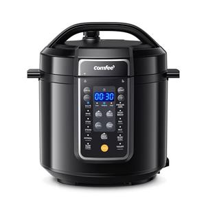 COMFEE’ 9-in-1 Electric Pressure Cooker, 14 Presets Instant Multi Cooker Olla de Presion Non-Stick Pot Yogurt Maker Rice Cooker Slow Cooker Sauté Steamer 6 Quarts Black