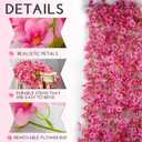YRIOWMI 10PCS 59FT Artificial Silk Cherry Blossom Garland, Hanging Sakura Flower Vines for Wedding Party Home Arch Office Sakura Decor (Deep Pink)