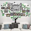 Family Tree Wall Decor - Picture Frames Collage 4x6 5x7 8x10 11x14 3D DIY-Acrylic Photo Frame for Living Room Green 57 * 81in