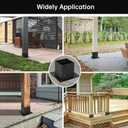 4x4 Post Base 6 Pcs, Black Powder Coated Steel Fence Post Anchor Base, Supports Porch Railing Post Holders Pergola Brackets