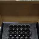 Richeer 20pcs 1.4 inch Black 1/2-20 Closed End Bulge Acorn Lug Nuts - 3/4" 19mm Hex Wheel Lug Nut for Bronco Mustang Ranger Safari YJ TJ KJ KK ZJ WJ WK XK MJ XJ