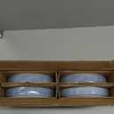 Herogo 34oz Stoneware Plates and Bowls Set of 4 for Salad Soup Cereal, Large Wide Shallow Stackable Serving Ceramic Pasta Bowls Dishes Sets, Microwave & Dishwasher Safe, Haze Blue