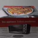 Gourmia GTF7350 6-in-1 Multi-function, Stainless Steel Air Fryer Oven - 6 Cooking Functions - Fry Basket, Oven Rack, Baking Pan & Crumb Tray, Included + Recipe Book (Silver)