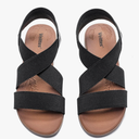 Veittes Women's Flat Slide Sandals - Comfortable Elastic Ankle Strap Flat Summer Sandals. standard size 8.5
