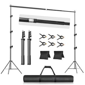 EMART 10x8.5FT Backdrop Stand, Photo Video Studio Adjustable&Lockable Heavy Duty Background Support System Kit with 6 Backdrop Clamps, 2 Sandbag and Carry Bag for Photography, Parties, Wedding, Video