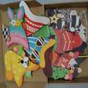 Blulu Interchangeable Wooden Gnome Decor DIY Holiday Patriotic Summer Day 4th of July Seasonal Tiered Tray Decoration with Magnet Gnomes Pieces Welcome Sign for Decorations(Cute)