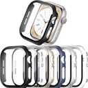 COMMUTER 6 Pack Case with Tempered Glass Screen Protector for Apple Watch 10 (2024) Series 10 42mm,Slim Guard Bumper Full Coverage Hard PC Protective Cover HD Ultra-Thin Cover for iWatch 42mm (Black+Clear+Starlinght+Blue+Sliver+Clear)