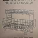 Dish Drying Rack for Kitchen Counter - Large Dish Rack with Drainboard, Rustproof Dish Drainer with Utensil Holder for Sink, Black
