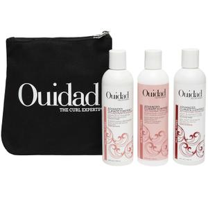 Ouidad Frizz-Free Wash Day Hair Care Kit for Curly Hair, Anti-Frizz Advanced Climate Control Shampoo, Conditioner & Gel, Defines Curls, Fights Humidity, Adds Shine Includes Canvas Bag, 3-Piece Set