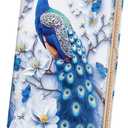 Immaturus Womens Wallet, Slim Thin RFID Blocking Card Wallets, Peacock Bifold PU Leather Credit Card Holder Organizer, Cute Cash Clutch Long Billfold with Zipper Coin Pocket Ladies Girls Gift