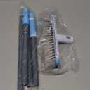 Floor Scrubber with Long Handle, 2 in 1 Scrubbing Brush Stiff Bristle Shower Cleaning Brush for Bathroom, Kitchen, Tub, Carpet, Grout, Tile(Blue)