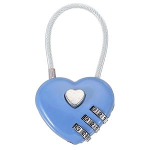 MECCANIXITY Heart Padlock, 3 Digit Combination Lock Heart Shape Mini Code Locks for Jewelry Storage Box Valentine Gift Travel Bags Gym Outdoor Combo Lock, Blue, Pack of 1