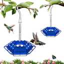Hummingbird Feeder,2025 Premium Ant & Bee Proof Hummingbird Feeder - 32-Port Clear Nectar Reservoir, Easy Clean Hanging Design, Leak-Proof Outdoor Garden Decor, (2, Blue)